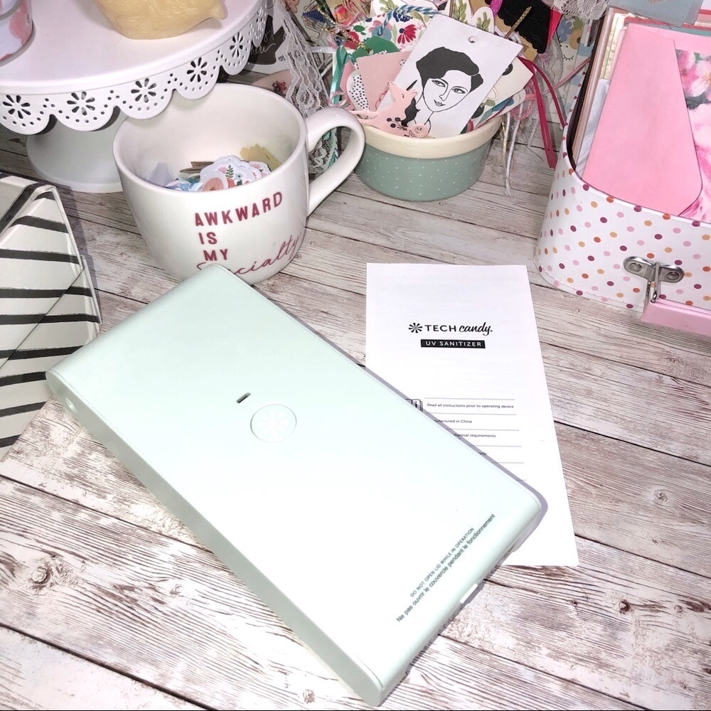 Tech Candy UV Phone Sanitizer Mint Green Never Used Includes Cord & Instructions